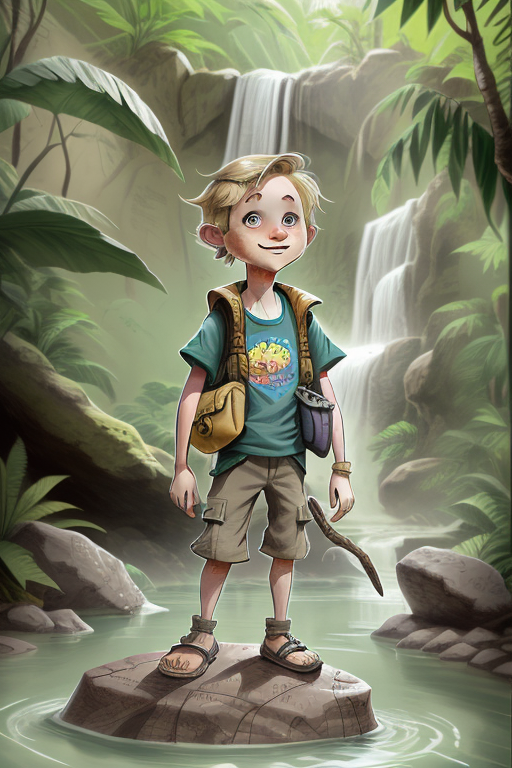 00509-1053319142-a blonde kid standing on a rock in a jungle near a waterfall, adventurer, backpack.png